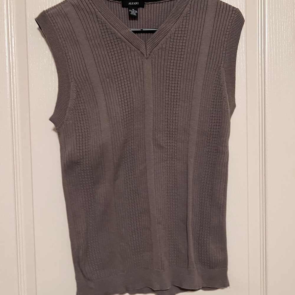 Alfani Ribbed Knit Top in Taupe